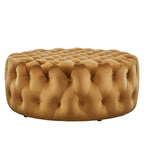Amour Tufted Button Large Round Performance Velvet Ottoman by Modway