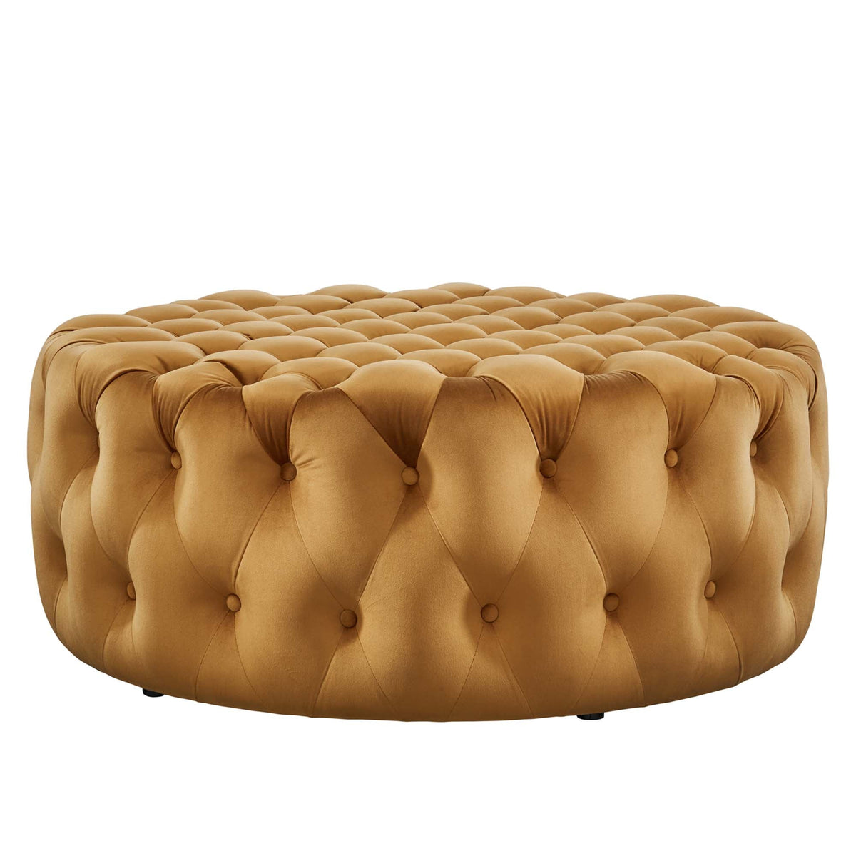 Amour Tufted Button Large Round Performance Velvet Ottoman by Modway