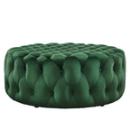 Amour Tufted Button Large Round Performance Velvet Ottoman by Modway