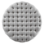 Amour Tufted Button Large Round Performance Velvet Ottoman by Modway