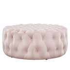 Amour Tufted Button Large Round Performance Velvet Ottoman by Modway