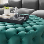 Amour Tufted Button Large Round Performance Velvet Ottoman by Modway