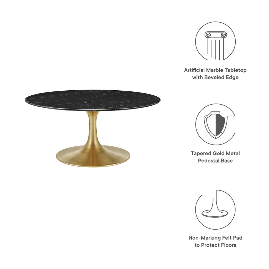 Lippa Round Faux Marble Coffee Table by Modway