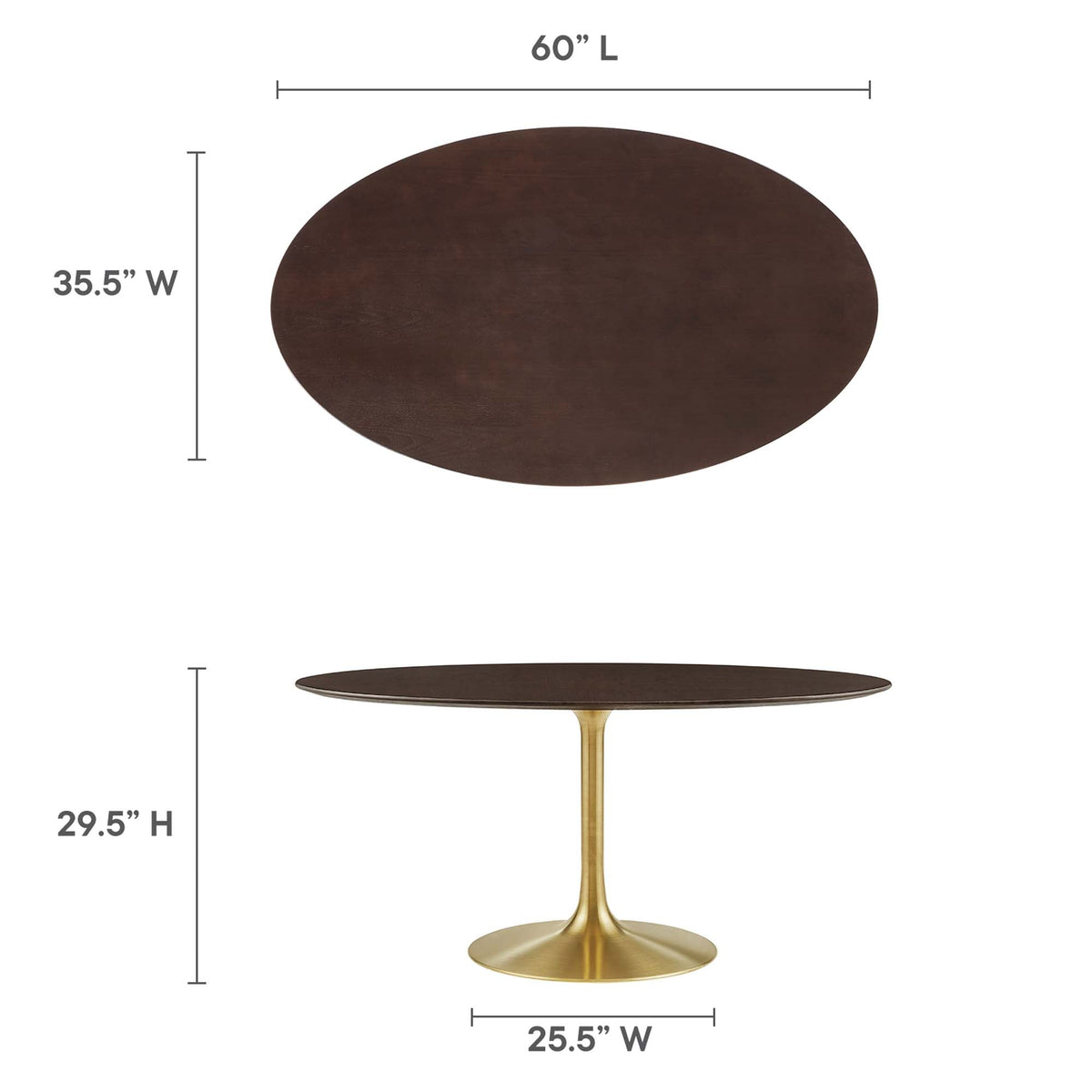 Lippa 60" Oval Wood Dining Table by Modway - EEI-5524