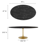 Lippa 78" Oval Faux Marble Dining Table by Modway - EEI-5528