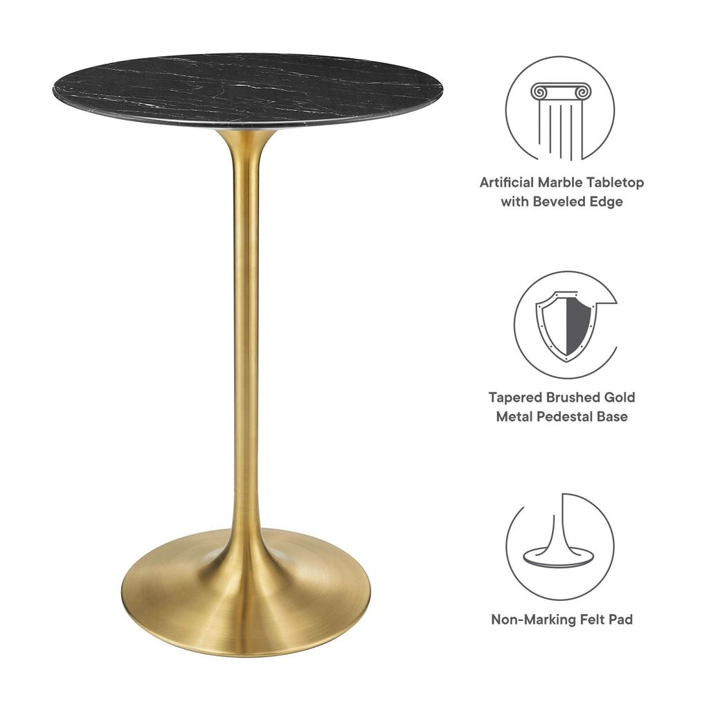 Lippa Round Faux Marble Bar Table by Modway
