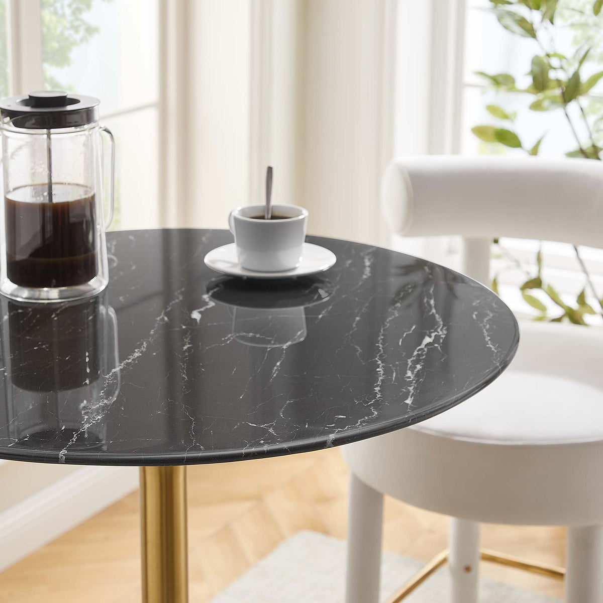 Lippa Round Faux Marble Bar Table by Modway