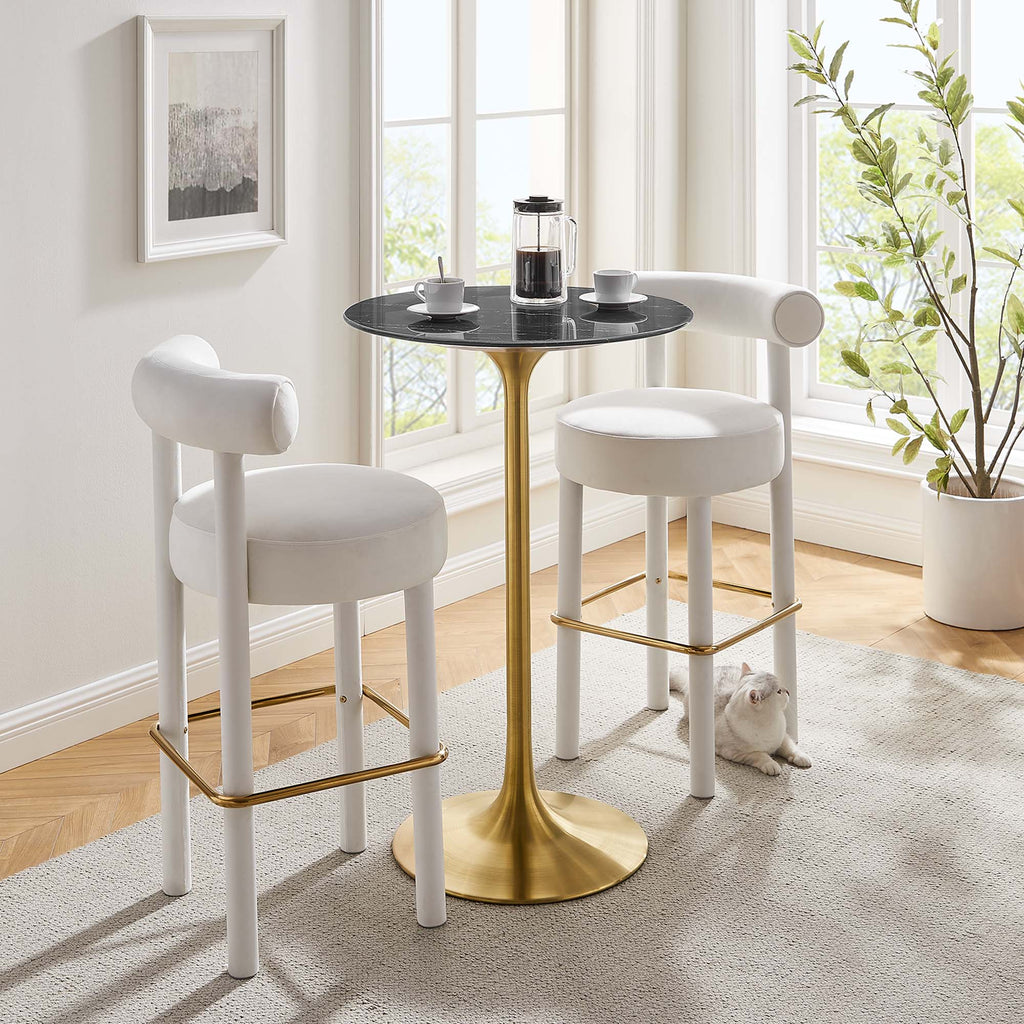 Lippa Round Faux Marble Bar Table by Modway