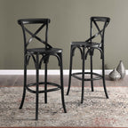 Gear Bar Stool by Modway - Black / Gray / Midnight Blue / Natural / Walnut / White (EEI-5563)