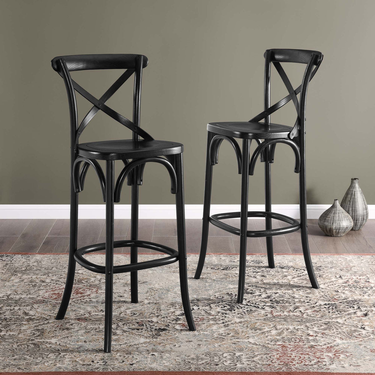 Gear Bar Stool by Modway - Black / Gray / Midnight Blue / Natural / Walnut / White (EEI-5563)