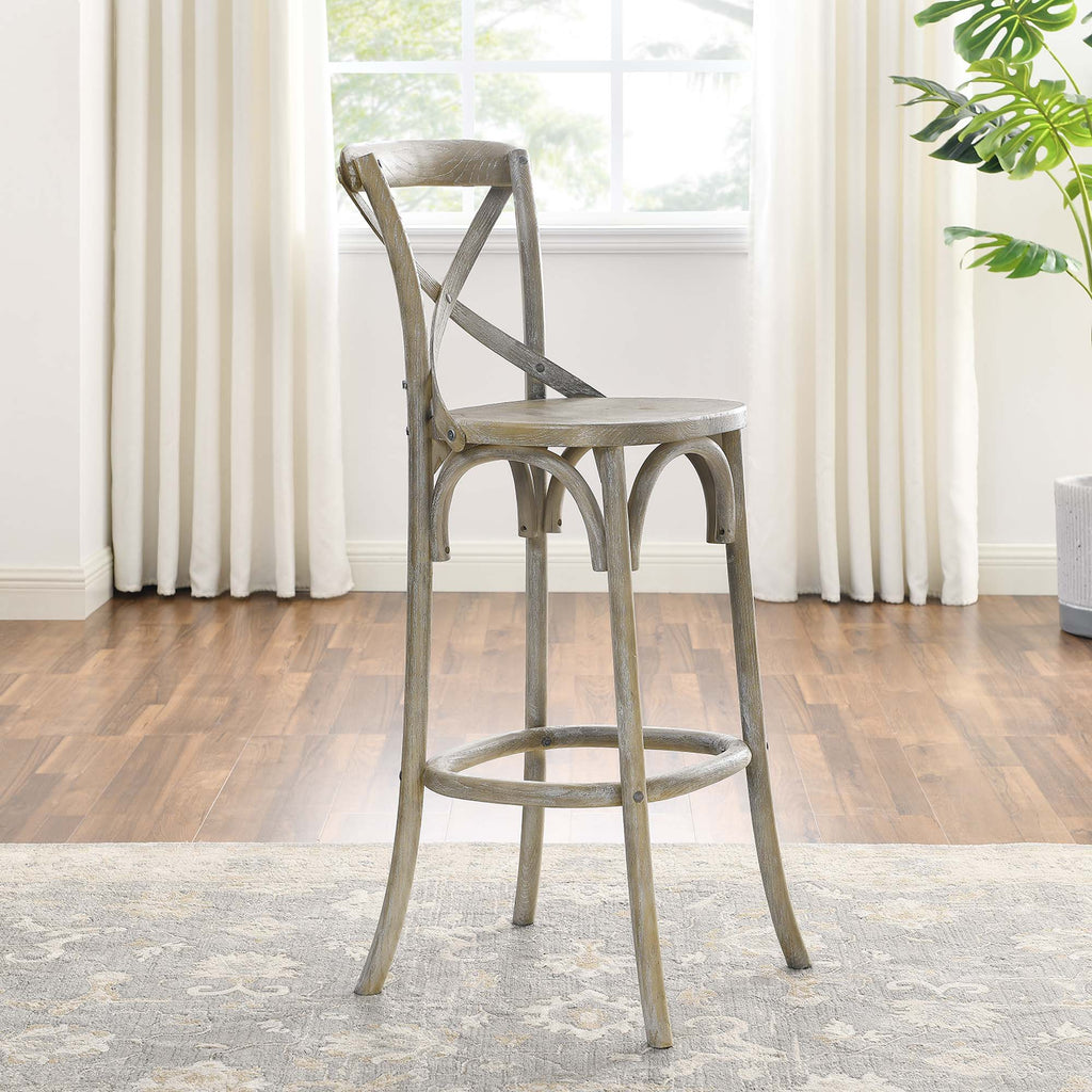 Gear Bar Stool by Modway - Black / Gray / Midnight Blue / Natural / Walnut / White (EEI-5563)