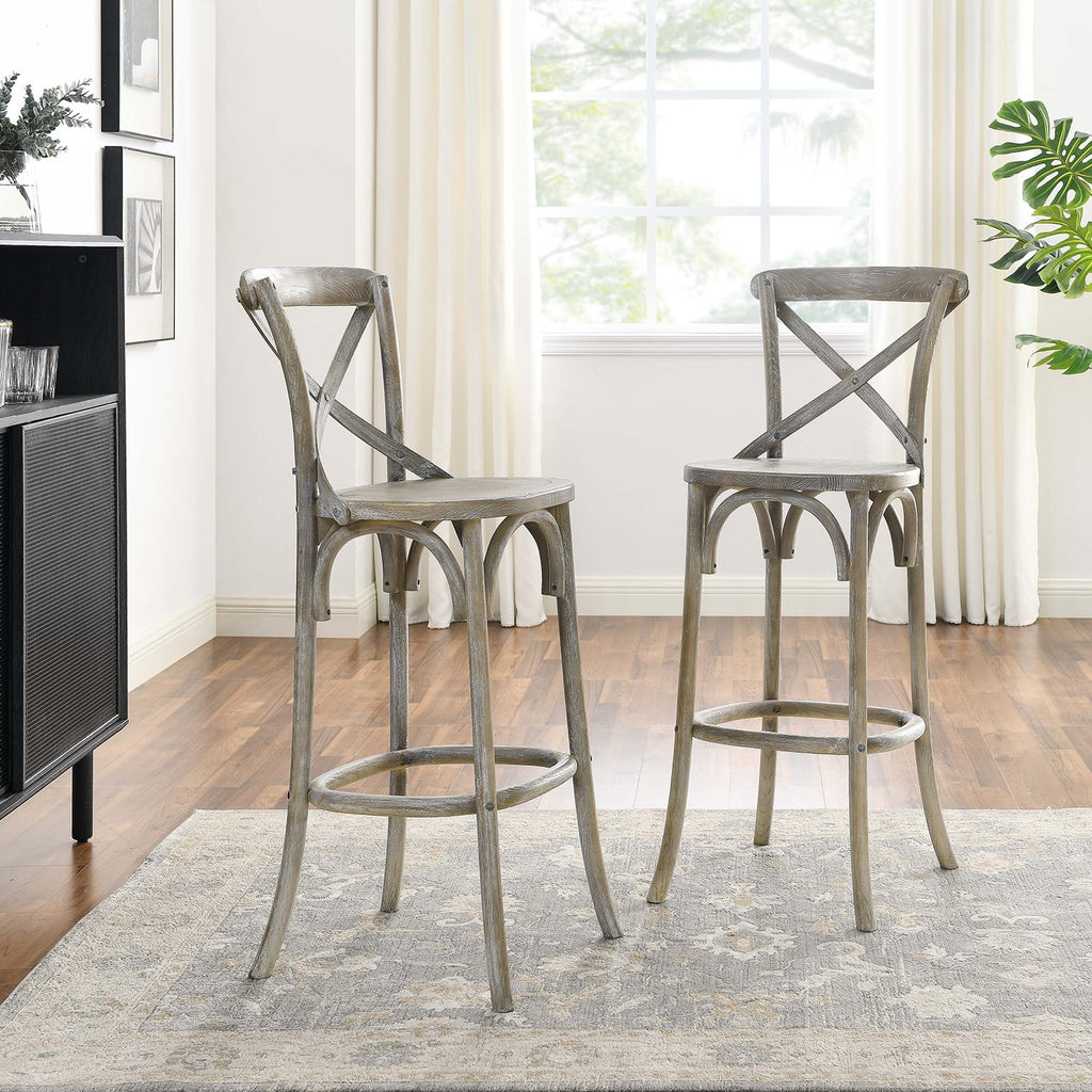 Gear Bar Stool by Modway - Black / Gray / Midnight Blue / Natural / Walnut / White (EEI-5563)