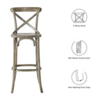 Gear Bar Stool by Modway - Black / Gray / Midnight Blue / Natural / Walnut / White (EEI-5563)
