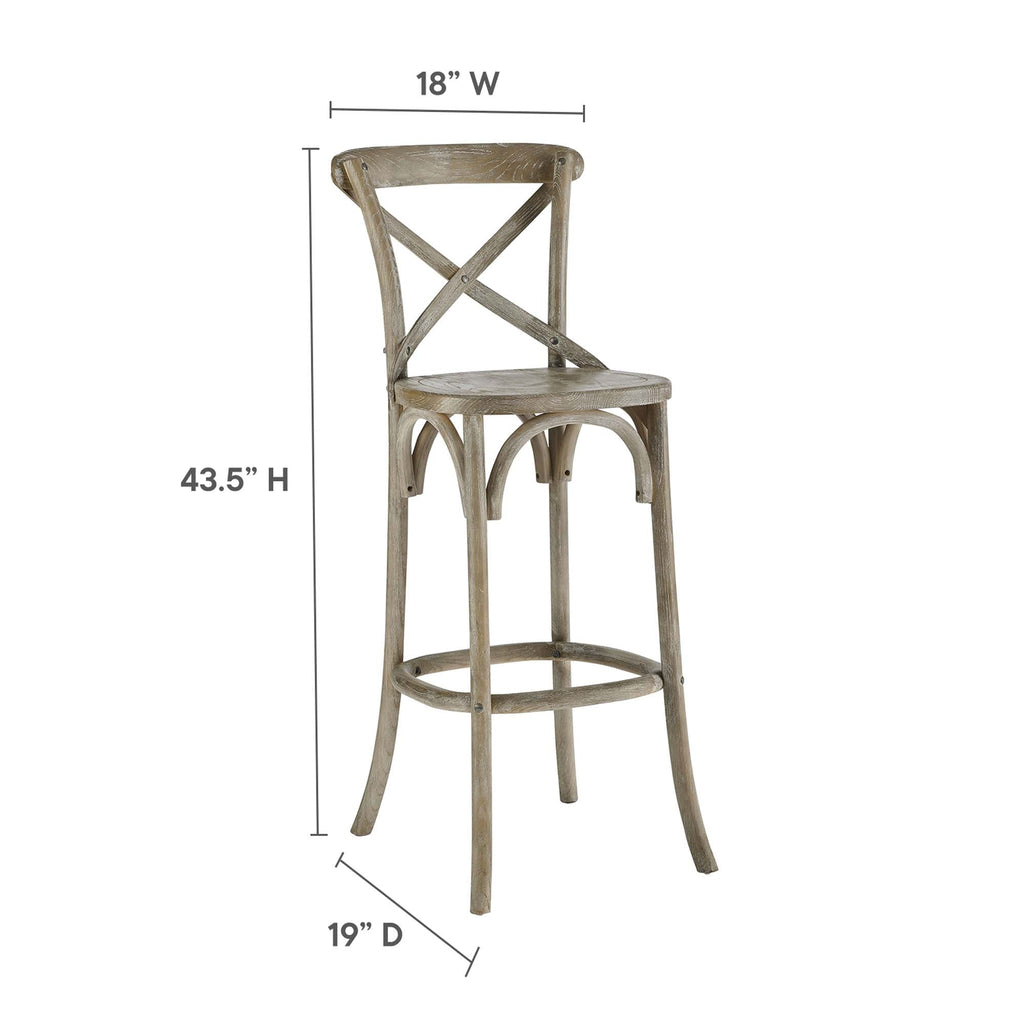 Gear Bar Stool by Modway - Black / Gray / Midnight Blue / Natural / Walnut / White (EEI-5563)