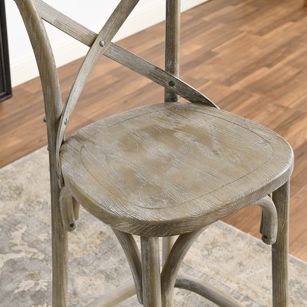 Gear Bar Stool by Modway - Black / Gray / Midnight Blue / Natural / Walnut / White (EEI-5563)