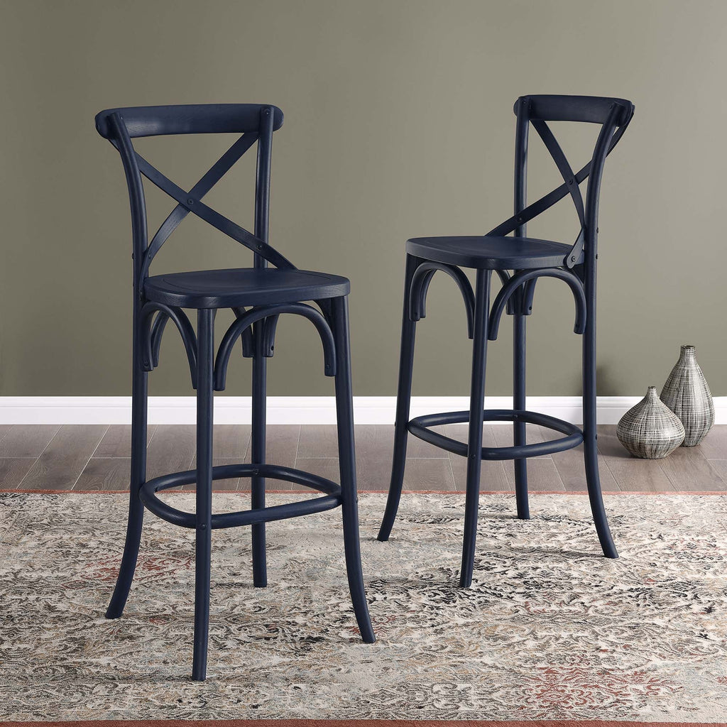 Gear Bar Stool by Modway - Black / Gray / Midnight Blue / Natural / Walnut / White (EEI-5563)