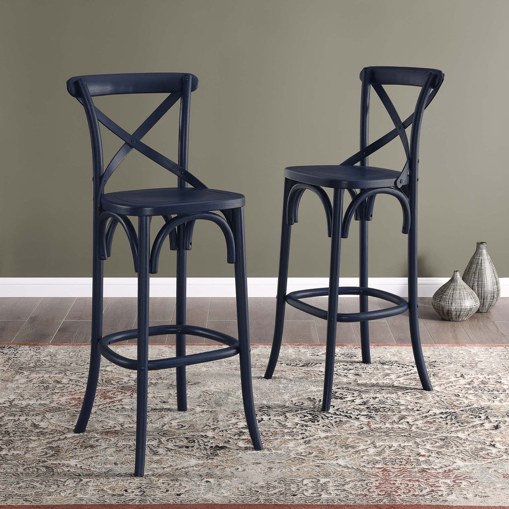 Gear Bar Stool by Modway - Black / Gray / Midnight Blue / Natural / Walnut / White (EEI-5563)