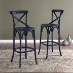 Gear Bar Stool by Modway - Black / Gray / Midnight Blue / Natural / Walnut / White (EEI-5563)