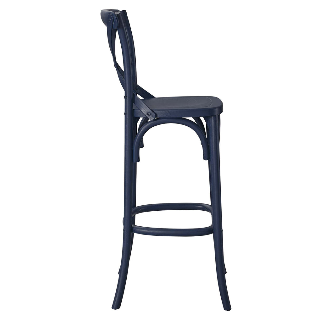 Gear Bar Stool by Modway - Black / Gray / Midnight Blue / Natural / Walnut / White (EEI-5563)