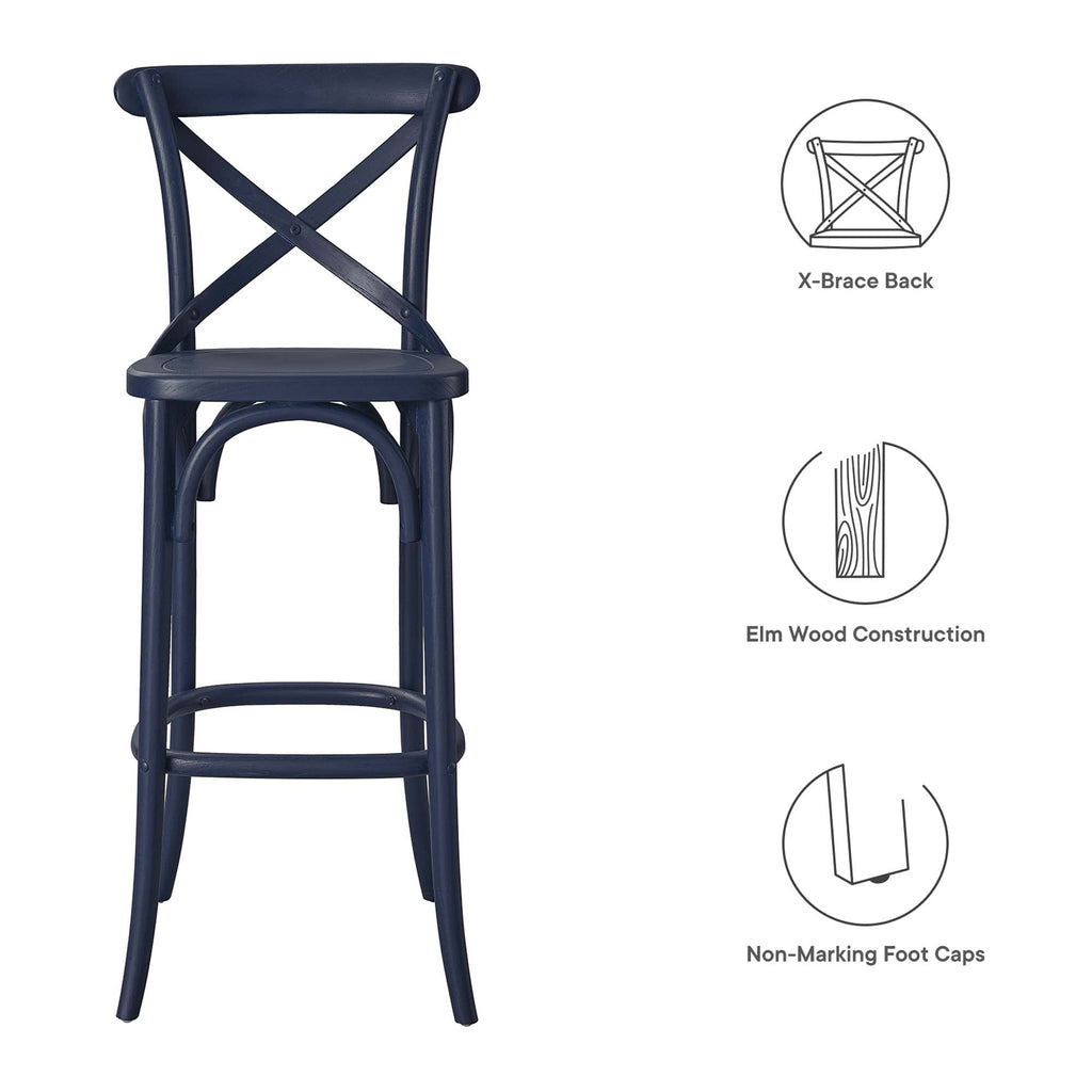 Gear Bar Stool by Modway - Black / Gray / Midnight Blue / Natural / Walnut / White (EEI-5563)