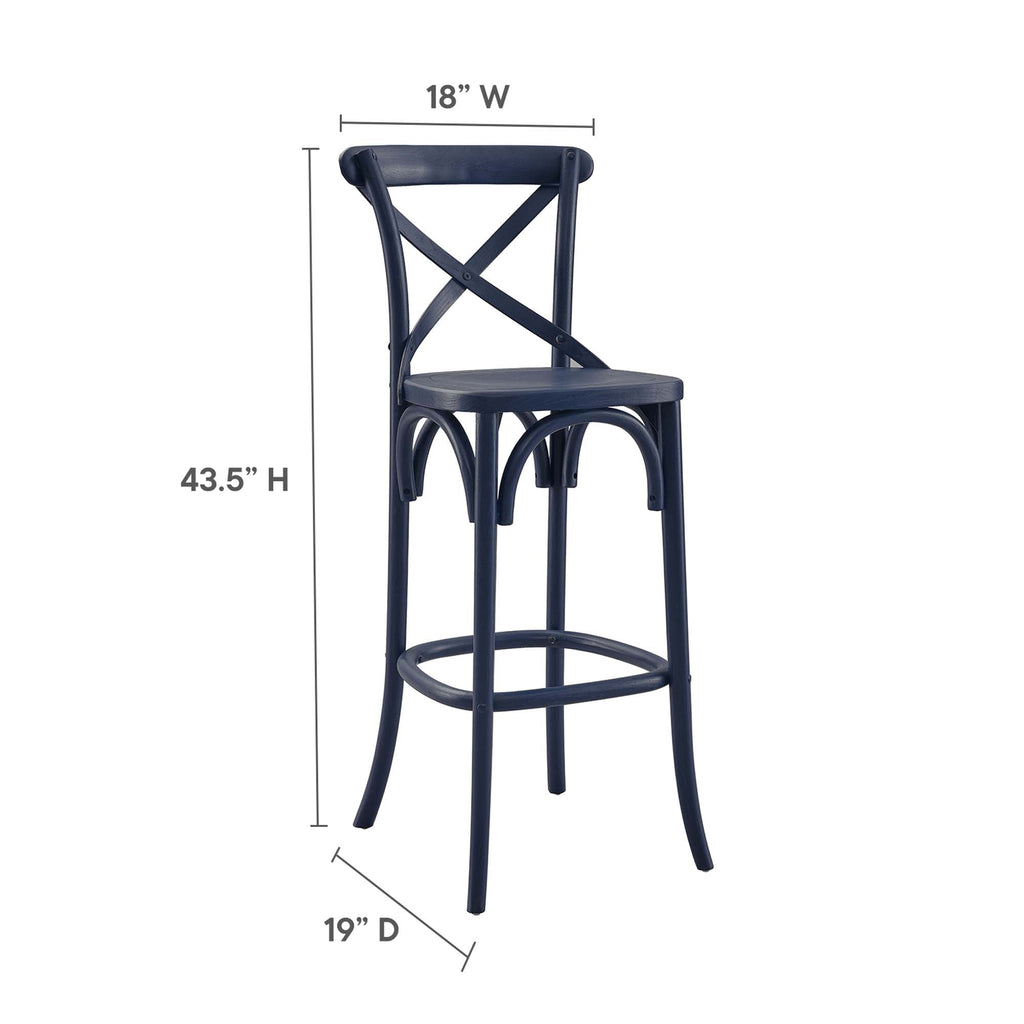Gear Bar Stool by Modway - Black / Gray / Midnight Blue / Natural / Walnut / White (EEI-5563)