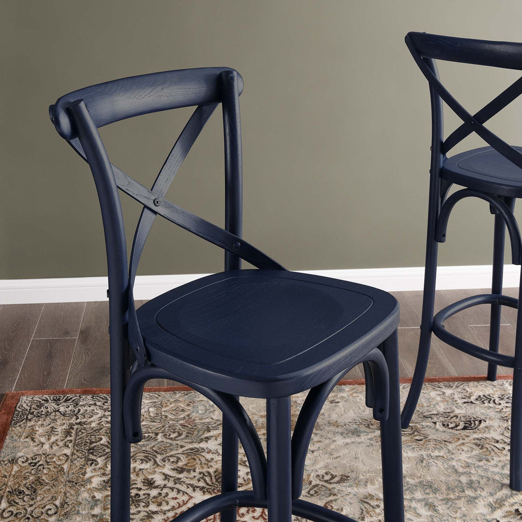 Gear Bar Stool by Modway - Black / Gray / Midnight Blue / Natural / Walnut / White (EEI-5563)