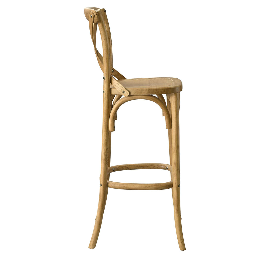 Gear Bar Stool by Modway - Black / Gray / Midnight Blue / Natural / Walnut / White (EEI-5563)