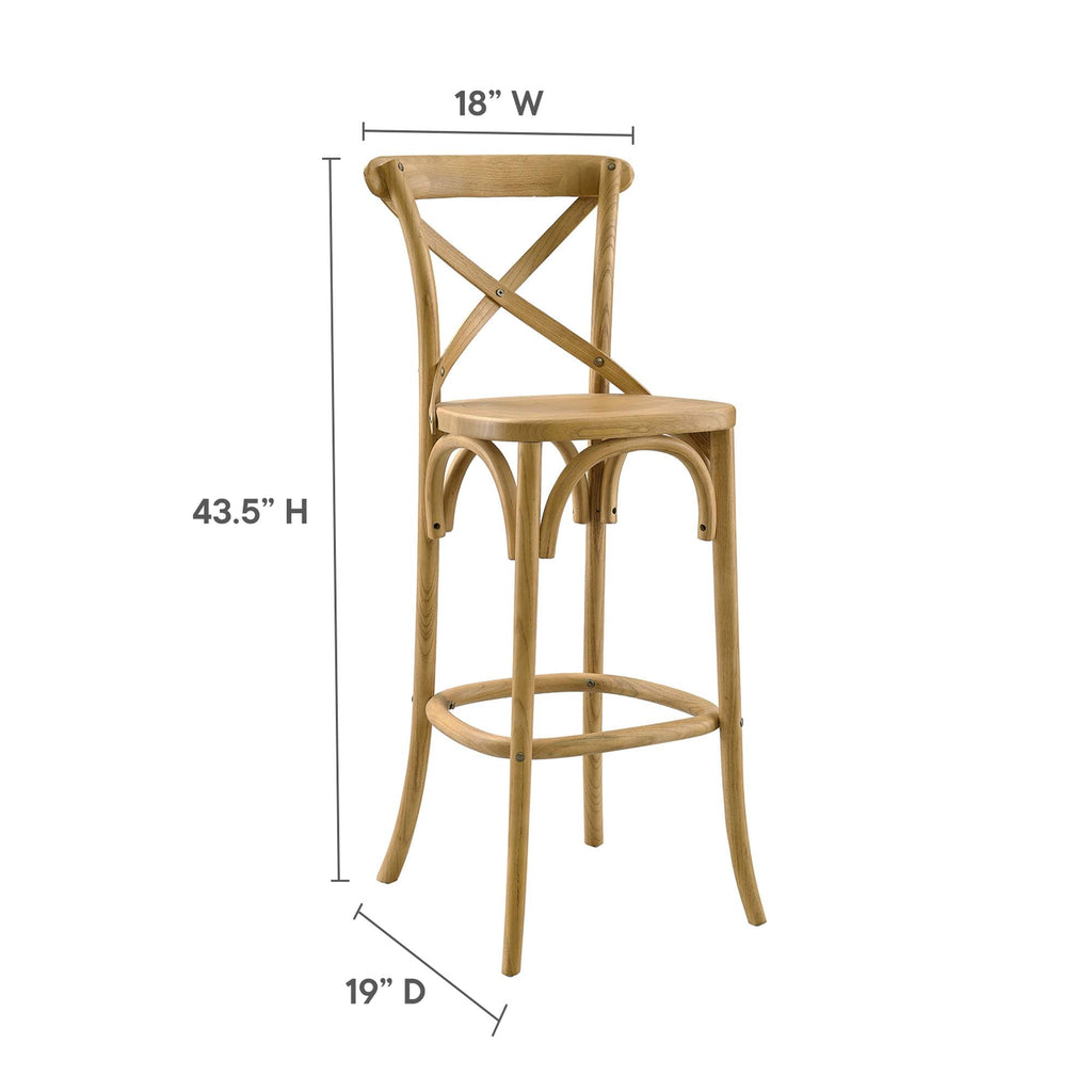 Gear Bar Stool by Modway - Black / Gray / Midnight Blue / Natural / Walnut / White (EEI-5563)
