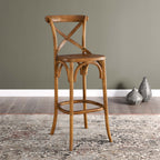 Gear Bar Stool by Modway - Black / Gray / Midnight Blue / Natural / Walnut / White (EEI-5563)