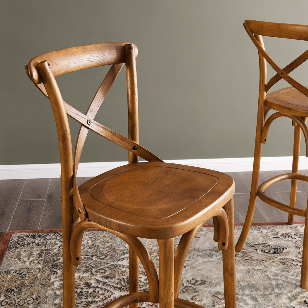Gear Bar Stool by Modway - Black / Gray / Midnight Blue / Natural / Walnut / White (EEI-5563)