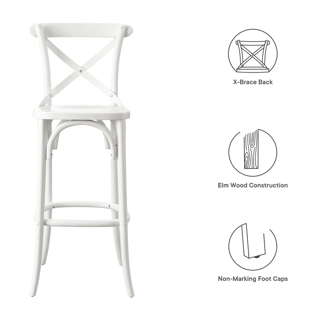Gear Bar Stool by Modway - Black / Gray / Midnight Blue / Natural / Walnut / White (EEI-5563)