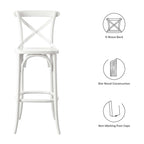 Gear Bar Stool by Modway - Black / Gray / Midnight Blue / Natural / Walnut / White (EEI-5563)