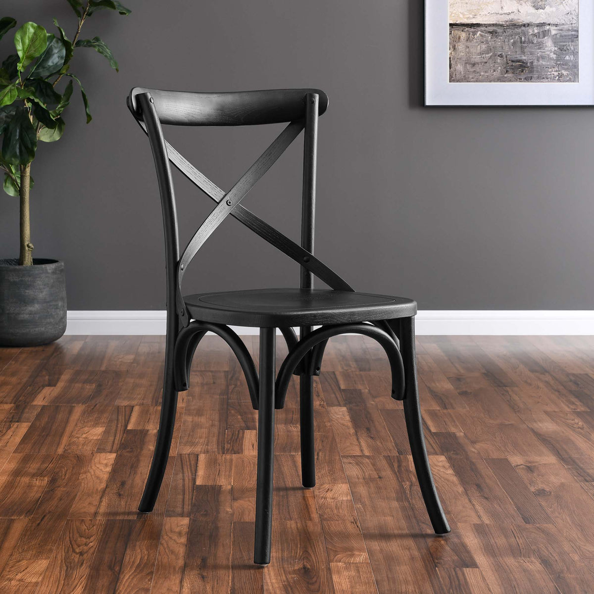 Gear Dining Side Chair by Modway - Black / Gray / Midnight Blue / Natural / Walnut / White