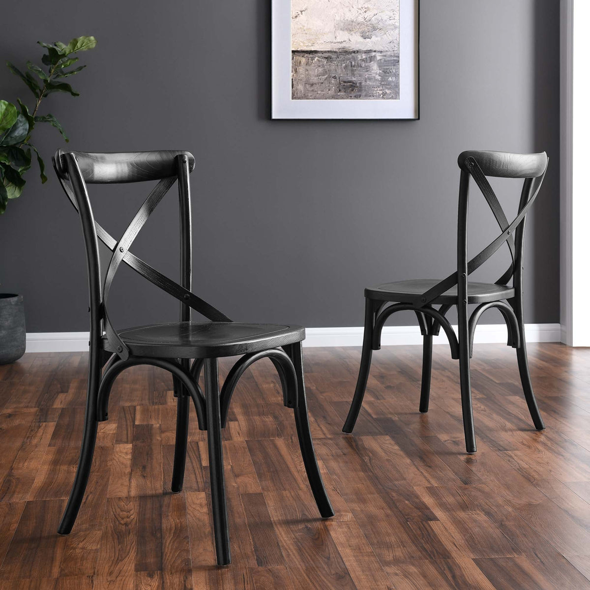 Gear Dining Side Chair by Modway - Black / Gray / Midnight Blue / Natural / Walnut / White