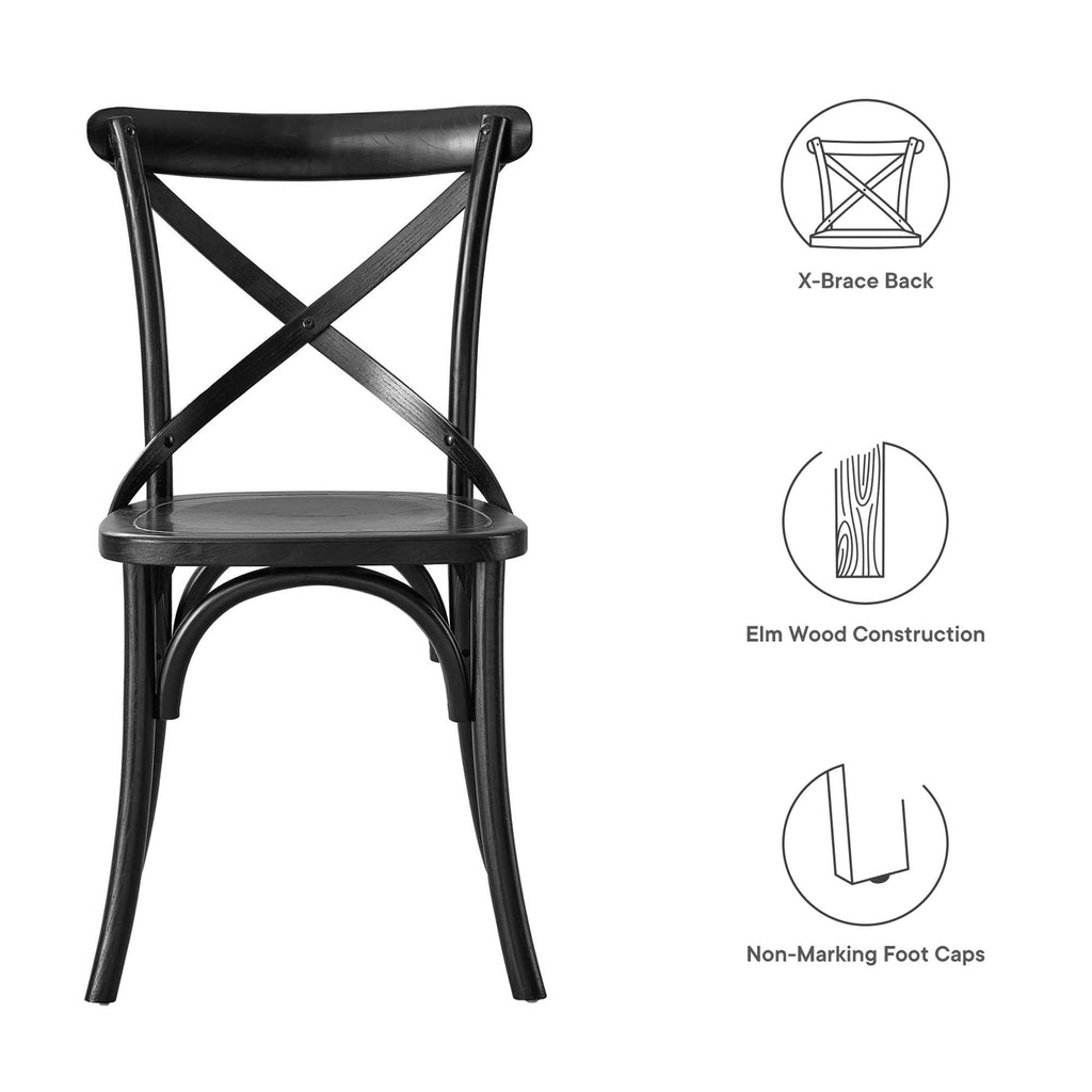Gear Dining Side Chair by Modway - Black / Gray / Midnight Blue / Natural / Walnut / White