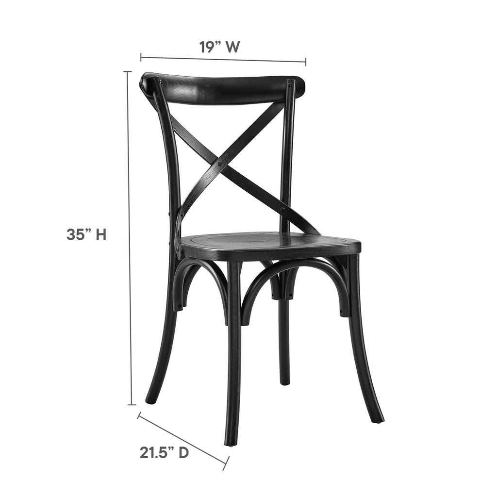 Gear Dining Side Chair by Modway - Black / Gray / Midnight Blue / Natural / Walnut / White