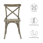 Gear Dining Side Chair by Modway - Black / Gray / Midnight Blue / Natural / Walnut / White
