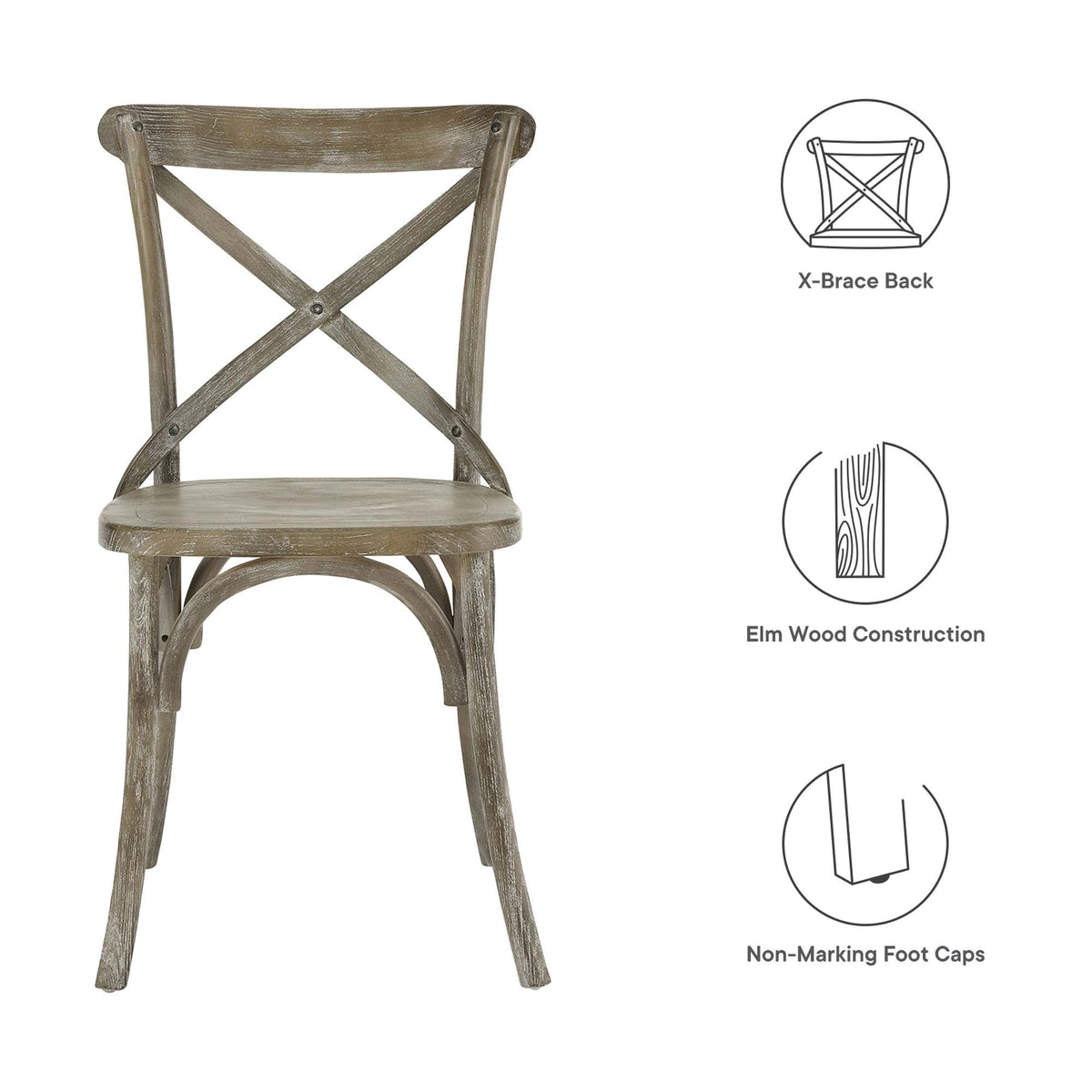 Gear Dining Side Chair by Modway - Black / Gray / Midnight Blue / Natural / Walnut / White