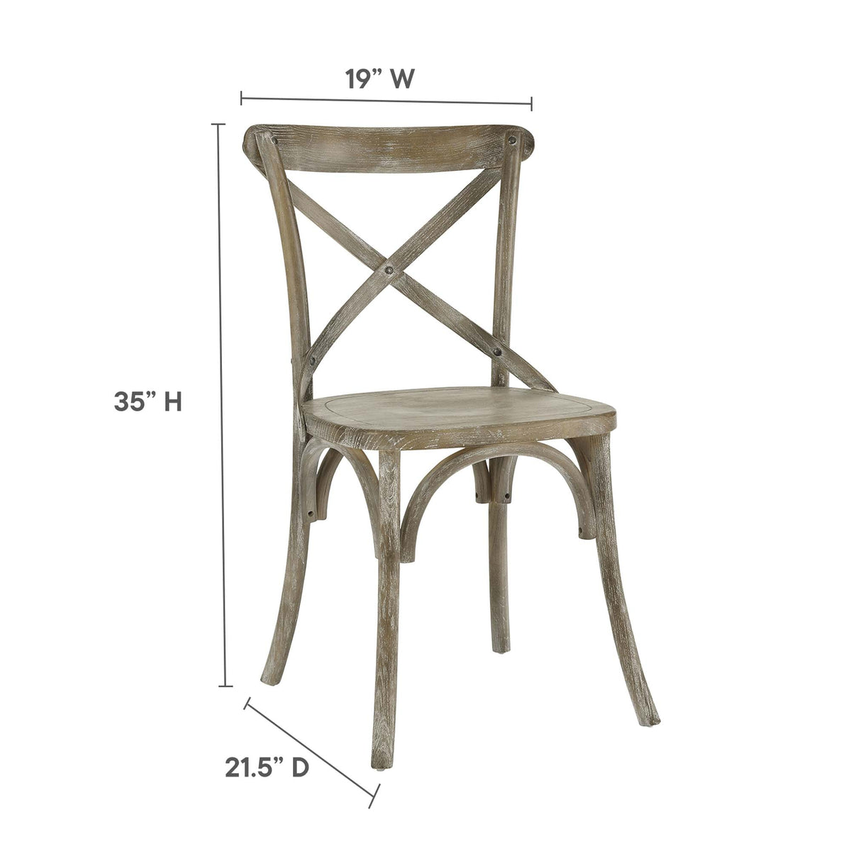 Gear Dining Side Chair by Modway - Black / Gray / Midnight Blue / Natural / Walnut / White