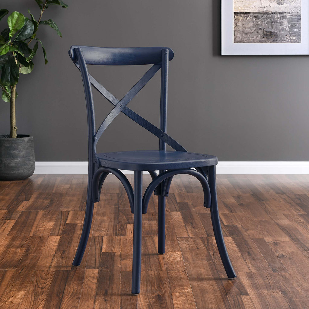 Gear Dining Side Chair by Modway - Black / Gray / Midnight Blue / Natural / Walnut / White