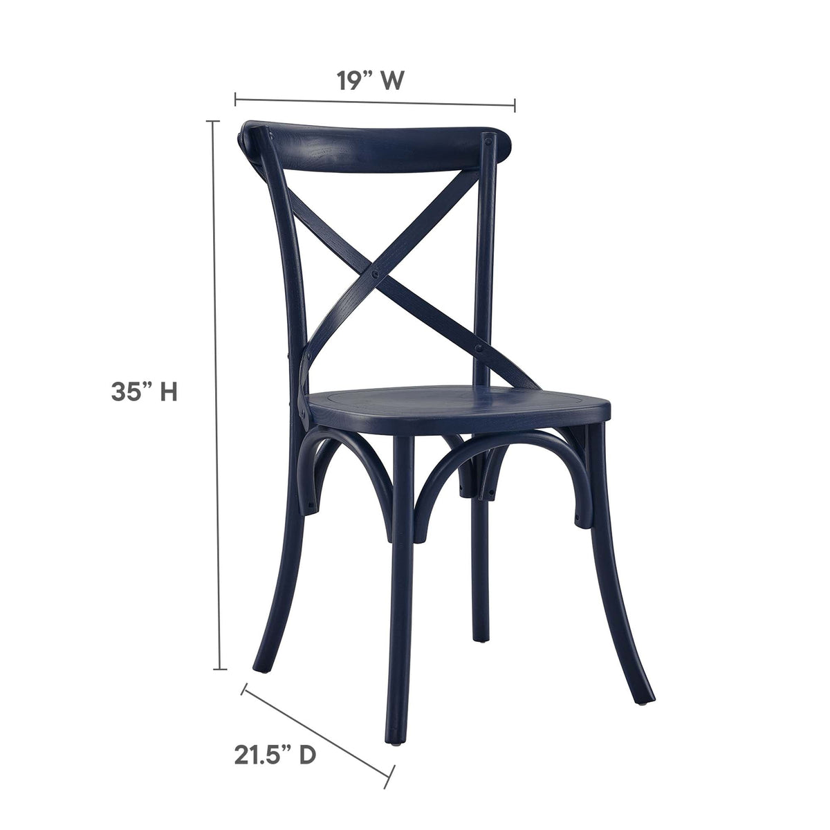 Gear Dining Side Chair by Modway - Black / Gray / Midnight Blue / Natural / Walnut / White