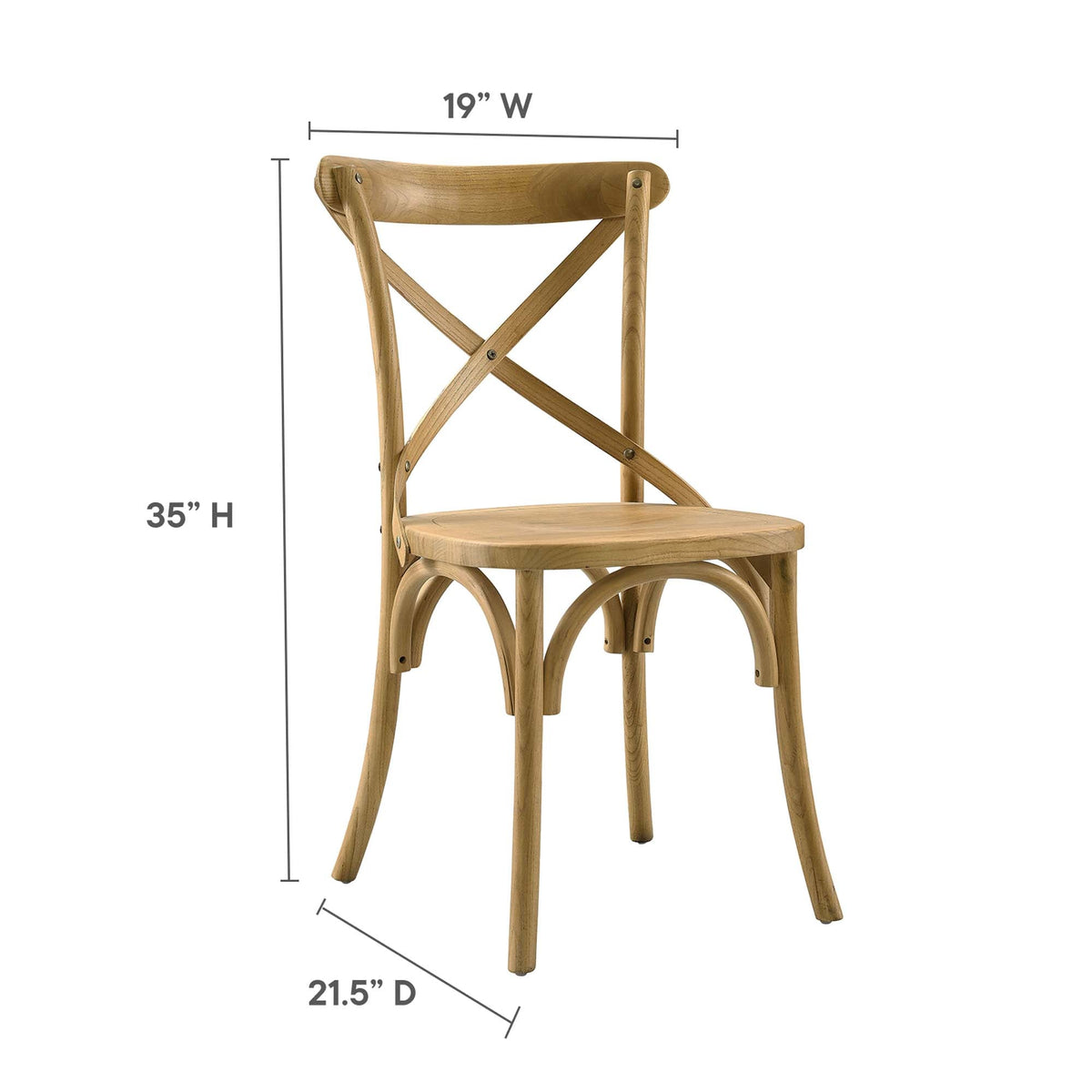 Gear Dining Side Chair by Modway - Black / Gray / Midnight Blue / Natural / Walnut / White
