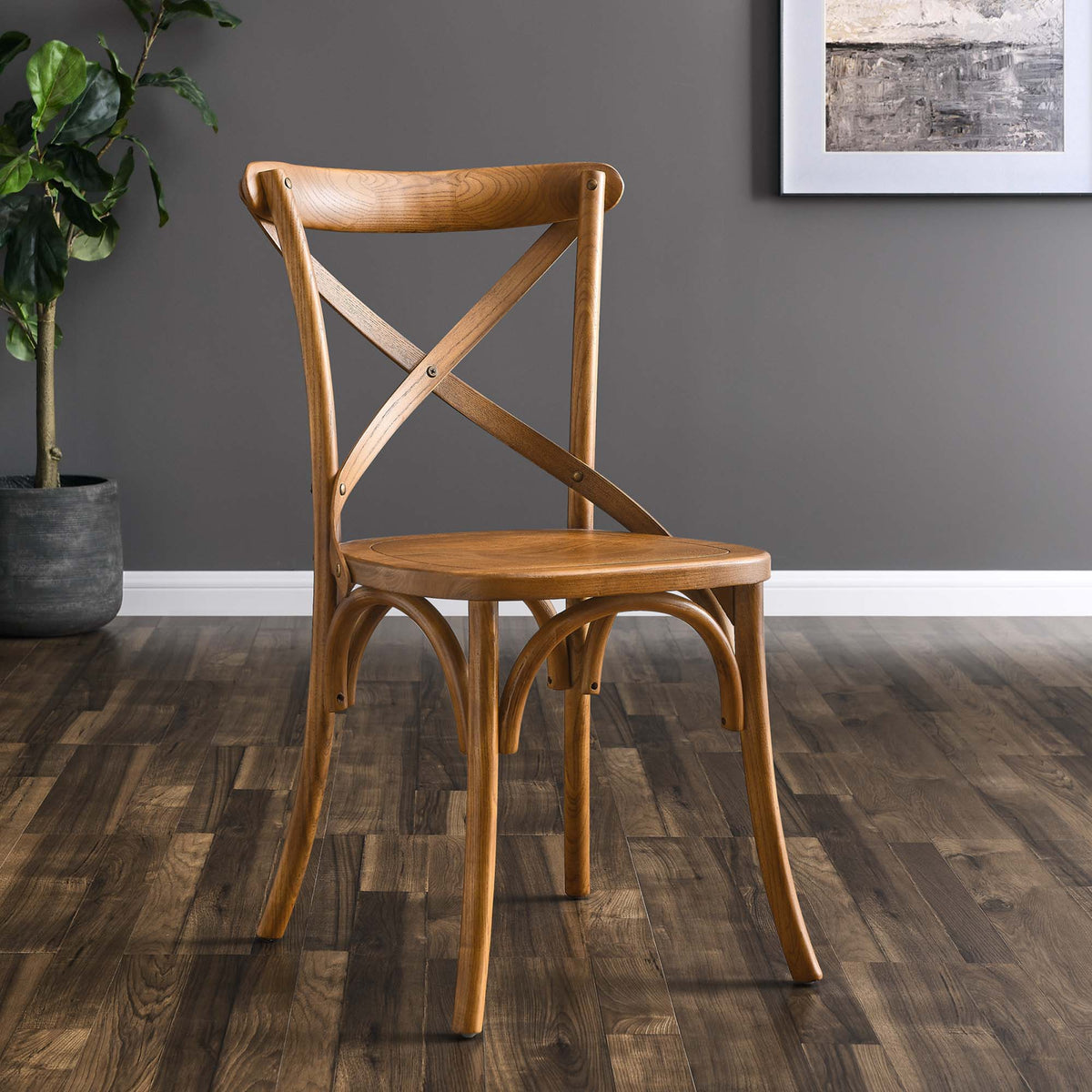 Gear Dining Side Chair by Modway - Black / Gray / Midnight Blue / Natural / Walnut / White