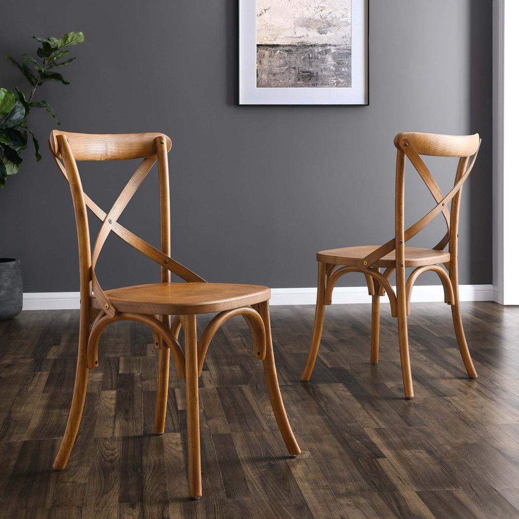 Gear Dining Side Chair by Modway - Black / Gray / Midnight Blue / Natural / Walnut / White