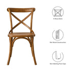 Gear Dining Side Chair by Modway - Black / Gray / Midnight Blue / Natural / Walnut / White