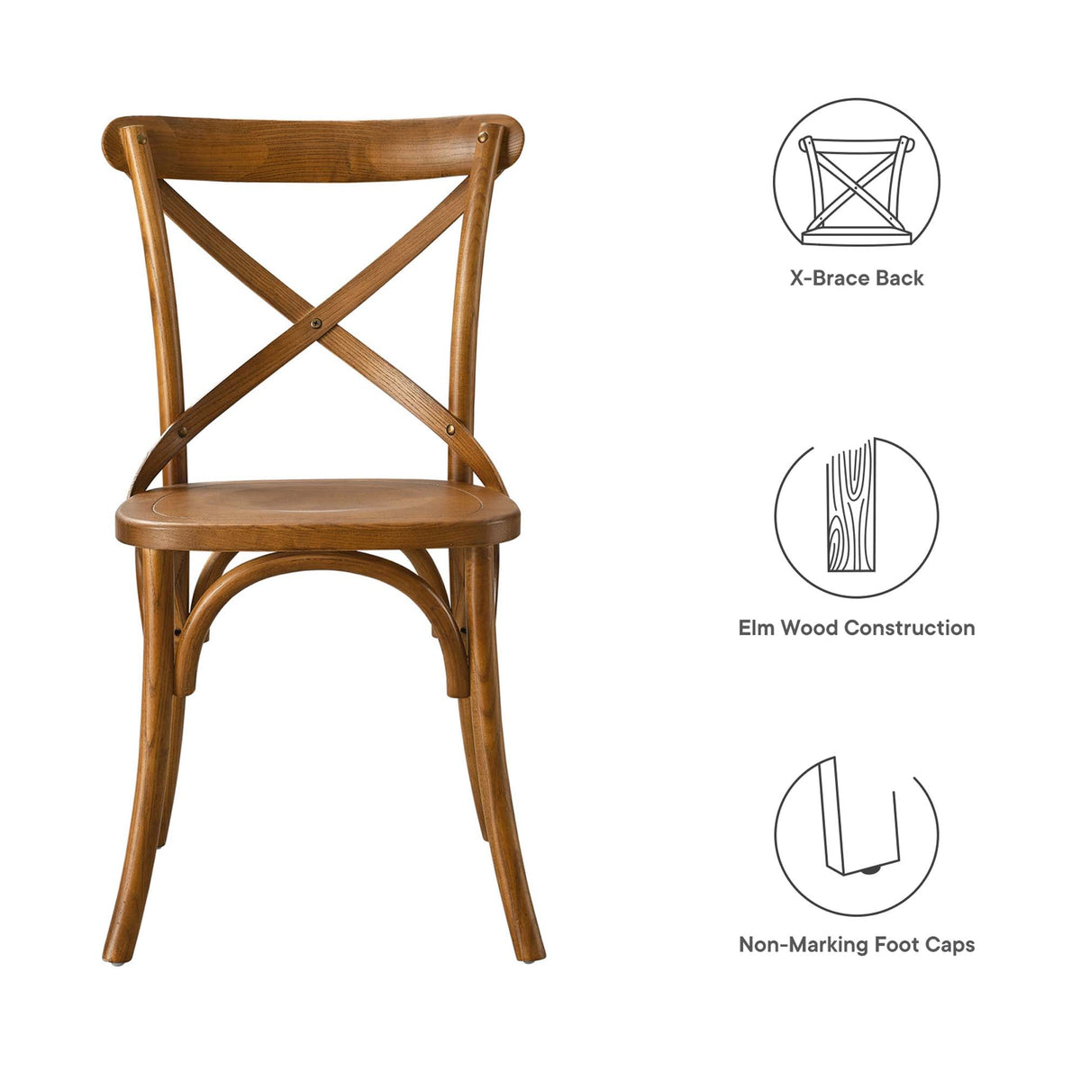 Gear Dining Side Chair by Modway - Black / Gray / Midnight Blue / Natural / Walnut / White