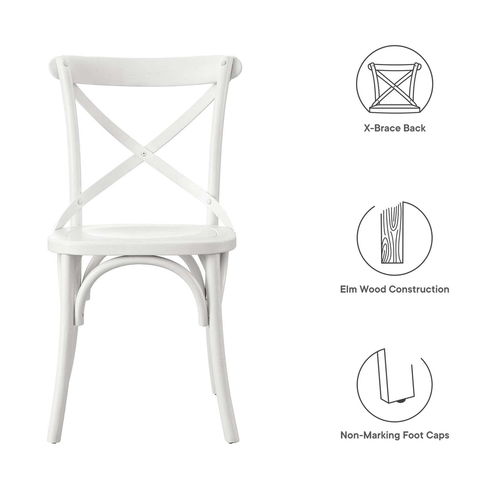 Gear Dining Side Chair by Modway - Black / Gray / Midnight Blue / Natural / Walnut / White