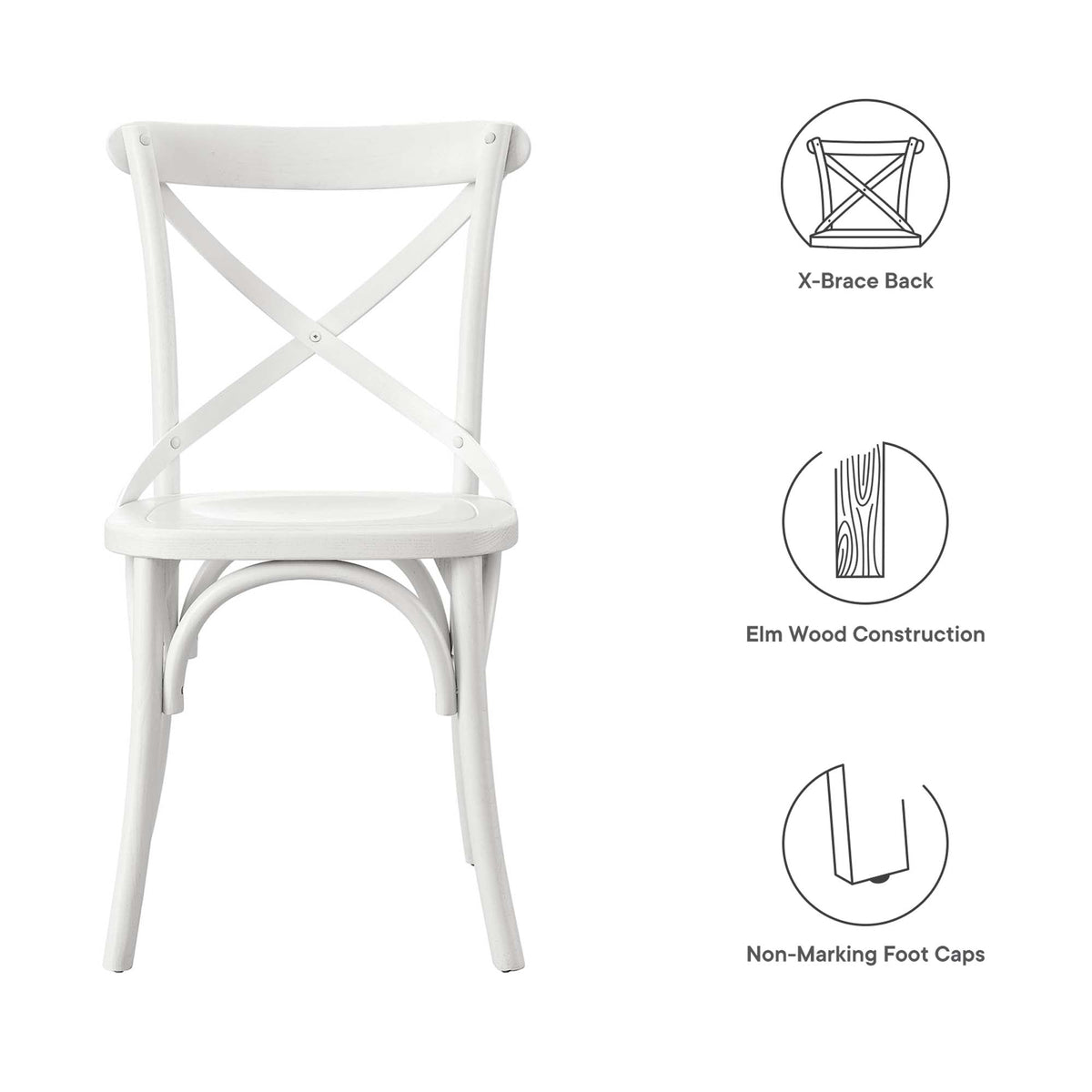 Gear Dining Side Chair by Modway - Black / Gray / Midnight Blue / Natural / Walnut / White