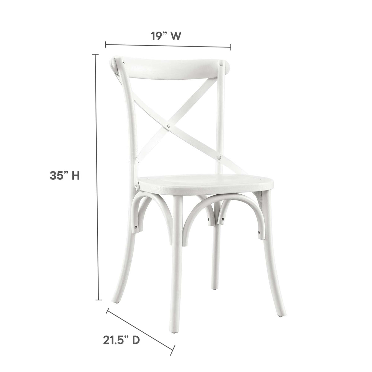 Gear Dining Side Chair by Modway - Black / Gray / Midnight Blue / Natural / Walnut / White