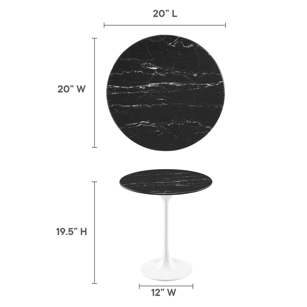 Lippa Round Faux Marble Side Table by Modway